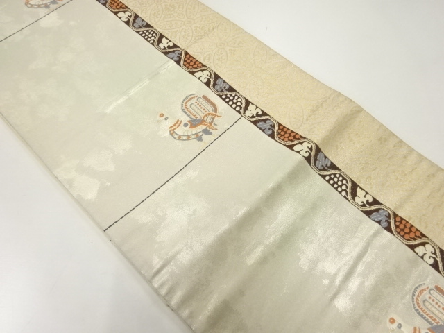 鳥模様織出し袋帯